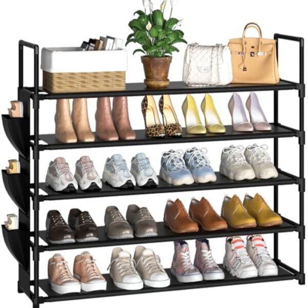 OYREL Schuhregal 5 Ebenen Schuhständer Schuhorganizer für 20-25 Paar Schuhe Platzsparend & Stabil Schuhschrank für Eingangsbereich, Kleiderschrank und Garage