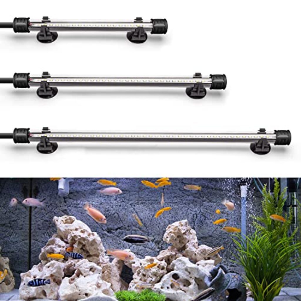 Nobleza – LED Aquarium Beleuchtung, Lampe Aquarium Pflanzenbeleuchtung, IP67 Wasserdicht Light für Fisch Tank(40cm 2W, weiß Licht)