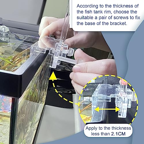 driamor Aquarium-Lichtständer, Halterungen für Aquarium Beleuchtung, Höhenverstellbar für Aquarienbeleuchtung, Transparentes Acryl, 11,43-5,5 cm – Bild 6