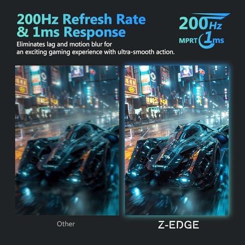 Z-Edge 30 Zoll Ultrawide Curved Gaming Monitor 200Hz (DP) 165Hz (HDMI) 1ms MPRT, 2560x1080 VA Panel, 21:9 R1500 Curved Bildschirm, 99% sRGB, 300cd/m² Helligkeit, FreeSync, HDMI & DisplayPort, Weiß – Bild 4