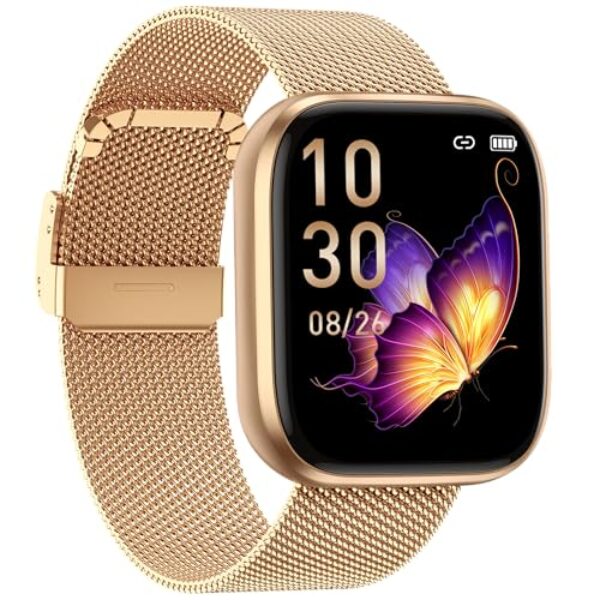 Smartwatch Damen mit Telefonfunktion 1,85″ Zoll Touchscreen Fitness Tracker 120+ Sportmodi IP68 Wasserdicht Fitnessuhr mit Herzfrequenz SpO2 Schlafmonitor Schrittzähler Smart Watch für iOS Android