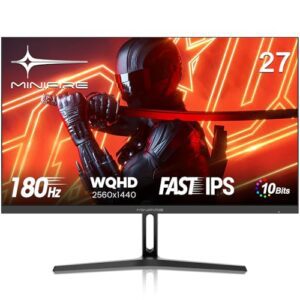 Minifire Gaming Monitor 27 Zoll – WQHD(2560×1440p),180 Hz, 1ms(OD) | HDR, AMD FreeSync, Motion Blur Reduction Technologie | Fast IPS 10 Bit Panel (MFG27F4Q)