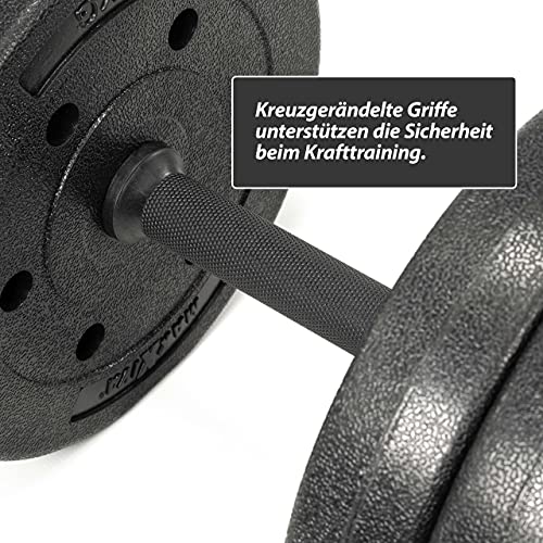 MAXXIVA Kurzhantel Set Zement Sternverschluss schwarz 2x10kg 2x15kg 2x20kg – Bild 5