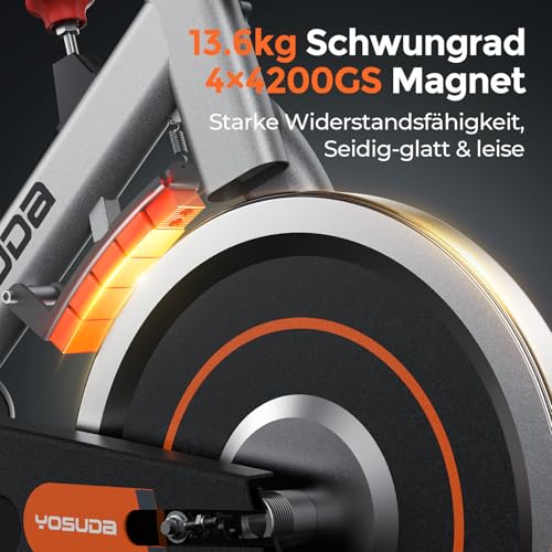 YOSUDA Magnet-Heimtrainer Fahrrad Ergometer - Leises Indoor Bike für Zuhause, Testsieger mit Tablet-Halter & LCD-Display, 136kg Belastbarkeit – Bild 5