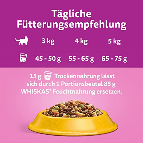 WHISKAS Adult 1+ Katzenfutter trocken - ab 1 Jahr - 7kg, Großpackung - mit Huhn - Trockenfutter für Katzen - 1 Beutel – Bild 5