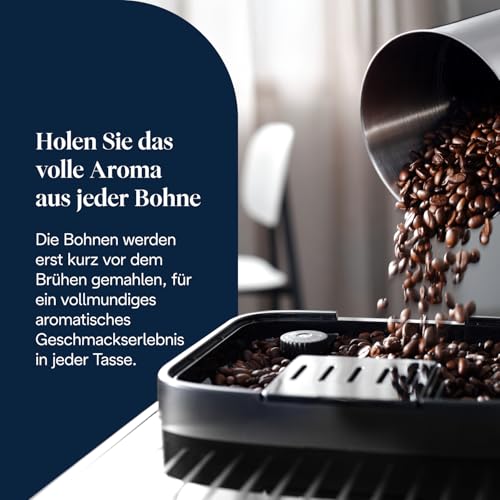 De’Longhi Magnifica Evo - Perfetto Kaffeevollautomat mit LatteCrema-Milchaufschäumer, 7 One-Touch-Getränke, Cappuccino, Espresso Kaffeemaschine, Soft-Touch-Bedienfeld, Schwarz (ECAM292.81.B) – Bild 4