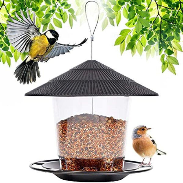 Zeqeey Vogelfutterstation zum Aufhängen, Futterspender für Garten, Samenmischungen, Sonnenblumen, Herz, Erdnüsse, Nüsse, Dunnocks, Spatzen, Rotkehlchen, kleine Vögel