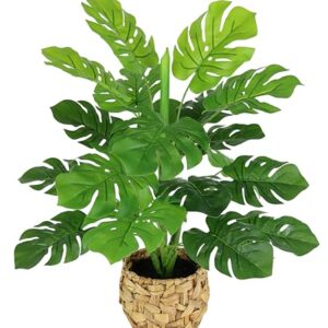 Kunstpflanze Monstera im Topf 46cm Künstliche Splitphilopflanze Blattpflanze Seidenblumen Pflanzen Dekopflanze Grünpflanze Seidenpflanze Zimmerpflanze Kunstblume Deko Büropflanze