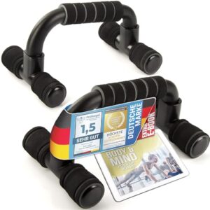 Body & Mind® Push-Up Liegestütz-Griffe; Kompakte Trainings-Griffe Fitness-Rack für Ganzkörper-Training & Effektive Liegestützen; Krafttraining