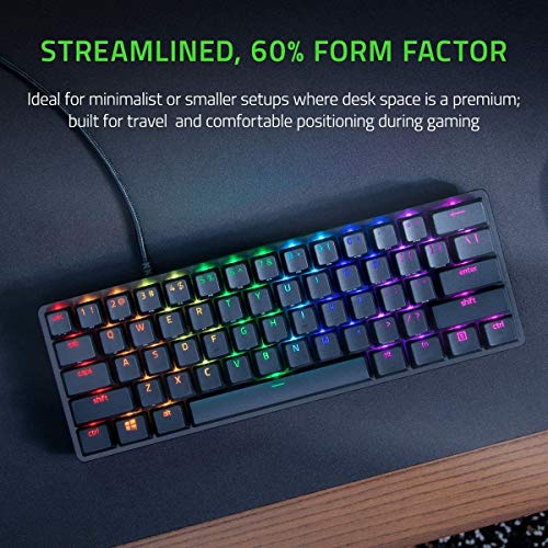 Razer Huntsman Mini (Purple Switch) - Kompakte 60% Gaming Tastatur (Klickende Optisch-Mechanische Switches, Doubleshot PBT-Tastenkappen, Abnehmbares USB-C Kabel) QWERTZ DE-Layout | Schwarz – Bild 4