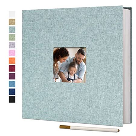 Vienrose Selbstklebende 10×15 Fotoalbum Einkleben und zum Selbstgestalten Groß leinen Photoalbum mit 40 Weißen Seiten,Hochzeit Jahrestag Geburtstag Geschenke mit Einem Kugelschreiber,28x27cm
