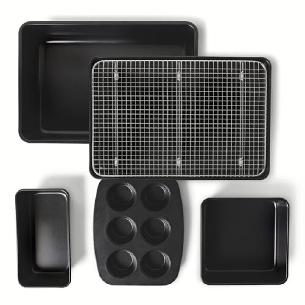 Amazon Basics Antihaft-Backformen 6-Teiliges Set, Stapelbar, Spülmaschinen- und Ofenfest