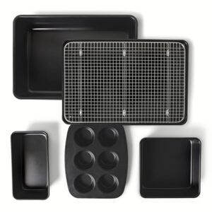 Amazon Basics Antihaft-Backformen 6-Teiliges Set, Stapelbar, Spülmaschinen- und Ofenfest