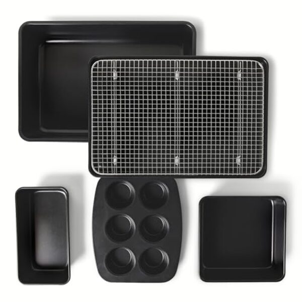 Amazon Basics Antihaft-Backformen 6-Teiliges Set, Stapelbar, Spülmaschinen- und Ofenfest