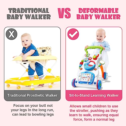 Aolso Lauflernwagen, Baby Spiel und Laufwagen mit regulierbarer Geschwindigkeit, Baby Walker Gehhilfe Abnehmbarem Spielboard, Lauflernwagen – Bild 6