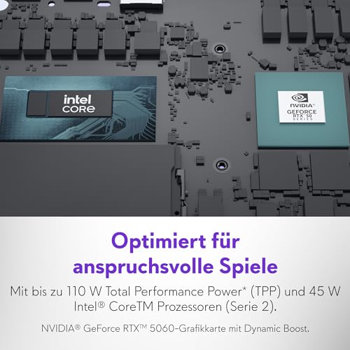 Alienware 16 Aurora Gaming Laptop AC16250 16" WQXGA 120Hz 100% sRGB Display, Intel Core 7 240H Series 2, NVIDIA GeForce RTX 5060, 16GB RAM, 1TB SSD, Windows 11 Home, Weiß beleuchtete QWERTZ-Tastatur – Bild 5