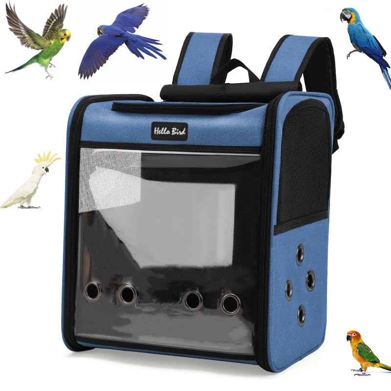 SOLAPOLLO Atmungsaktiver Haustier-Transport-Rucksack, leicht, tragbar, wasserdicht, mit breiter Sicht und Schatten zum Wandern, Blau