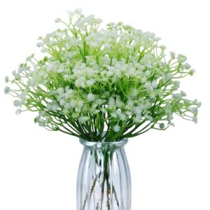 TXXATX 25 Stück Schleierkraut Künstlich 30 cm Künstliche Blume Schleierkraut Getrocknet Kunstblumen Weiß Fake Blumen wie echt Artificial Flowers für Bastelarbeiten Dekorationen Hochzeiten Büro Dekor