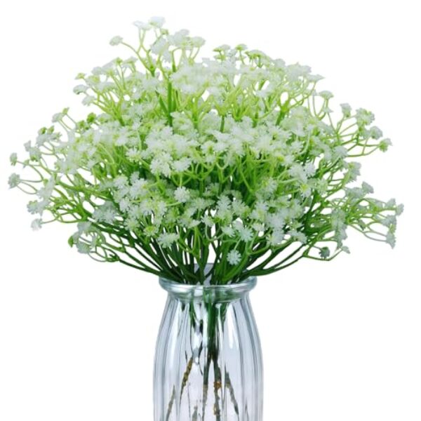 TXXATX 25 Stück Schleierkraut Künstlich 30 cm Künstliche Blume Schleierkraut Getrocknet Kunstblumen Weiß Fake Blumen wie echt Artificial Flowers für Bastelarbeiten Dekorationen Hochzeiten Büro Dekor