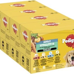 PEDIGREE DOGCARE Hundefutter Portionsbeutel Vitality+ Chunks in Soße Adult 4 x 12 x 85g