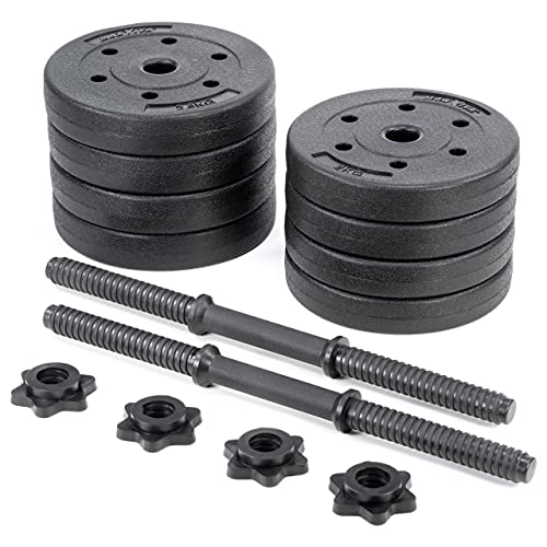 MAXXIVA Kurzhantel Set Zement Sternverschluss schwarz 2x10kg 2x15kg 2x20kg – Bild 3