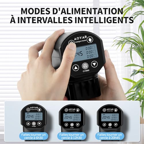 Futterautomat Aquarium Automat Futterspender: USB Wiederaufladbar Fischfutterautomat Automatischer für Aquarium Fischtank - 200ml Schlau Futterfütterung Timer-Spender für Flocke Pellet Urlaub Arbeit – Bild 4