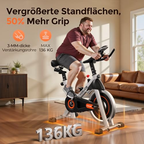 YOSUDA Magnet-Heimtrainer Fahrrad Ergometer - Leises Indoor Bike für Zuhause, Testsieger mit Tablet-Halter & LCD-Display, 136kg Belastbarkeit – Bild 4