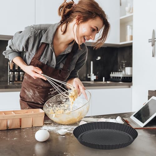 Relaxdays Backform Set 5-teilig, 26er Springform mit Rohrboden, Kastenform, Obstbodenform, Backpinsel, Stahl, anthrazit – Bild 4