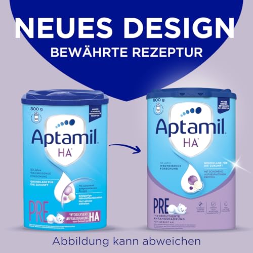 Aptamil HA PRE – Anfangsmilch von Geburt an, Mit DHA, Nur Laktose, Ohne Palmöl, Babynahrung, Milchpulver, 1x 800 g – Bild 4