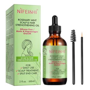Rosmarinöl Haare, Rosemary Oil for Hair, Rosmarinöl für Haar und Kopfhaut, Stärkendes Öl für Gesundes Haarwachstum, 60 ml