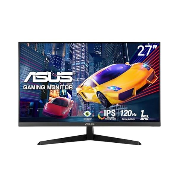 ASUS Eye Care VY279HGR – 27 Zoll Full HD Monitor – 120 Hz, 1ms MPRT, AdaptiveSync, GameFast Input – IPS Panel, Vesa 100×100, 16:9, 1920×1080, HDMI, D-Sub