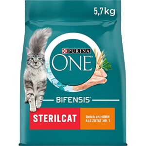 PURINA ONE BIFENSIS STERILCAT Katzenfutter trocken für sterilisierte Katzen, reich an Huhn, 1er Pack (1 x 5, 7kg)
