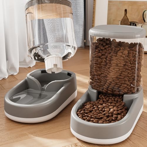 Automatic Food Feeder and Waterer Set 2 Packs Automatic Pet Water Dispenser Pet Feeder Automatic Replenish Waterer Dry Food Storage Container Bowl, for Dogs Cats Pets Animals – Bild 4