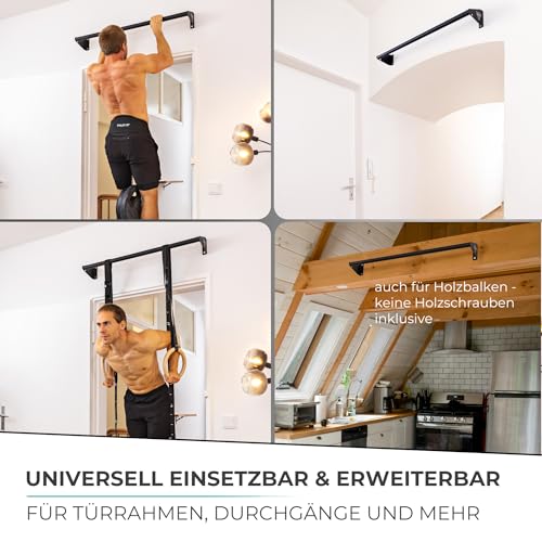 PULLUP & DIP Klimmzugstange zur Wandmontage über Türrahmen – Stabile Reckstange für Home Gym – Ideal für Klimmzüge, Chin-Ups, Beinheben & Turnringe – Robuste Stahlkonstruktion – Bild 5