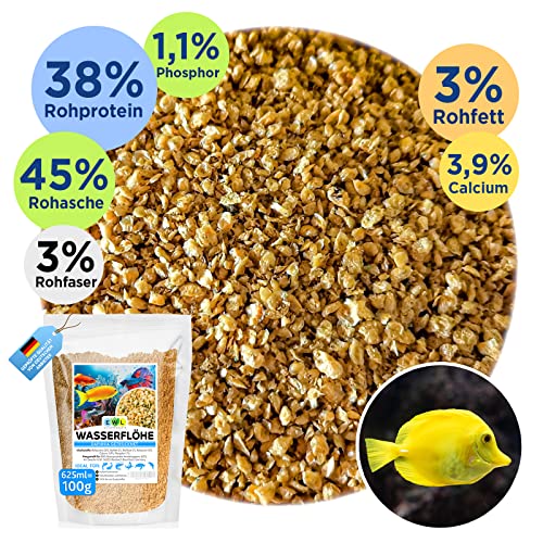 EWL Naturprodukte Wasserflöhe getrocknet, 625ml (100g) Fischfutter Aquarium, Daphnia Zierfischfutter Aquarium, geprüfte Qualität von deutschem Anbieter EWL – Bild 3