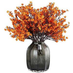 JAKY-Global Babys Atem Orange Seide künstliche Blumen 12 Bundle Europäische gefälschte Seidenpflanzen Dekoration Hochzeit Party Dekoration Blumensträuße Real Touch DIY Home Garden (Orange 12pcs)