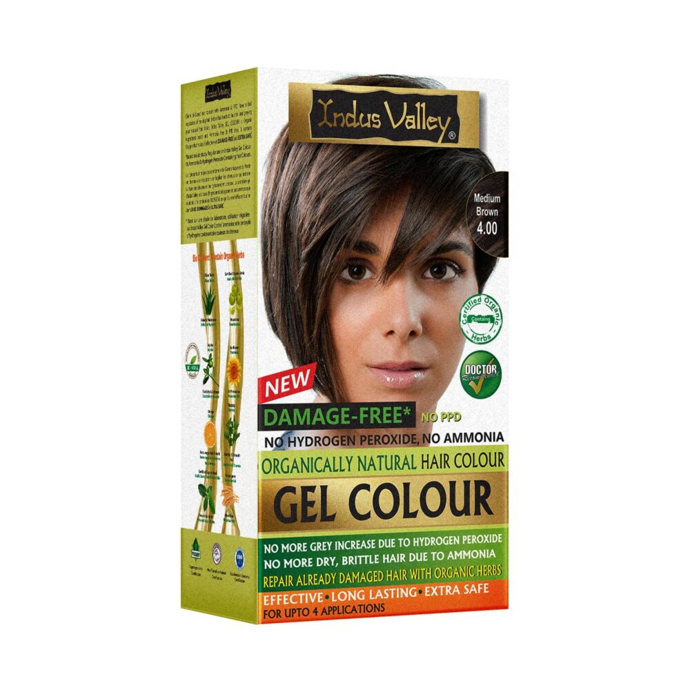 Indus Valley Natural Organic Damage Free Gel Hair Color | Ammonia Free, Vegan & Cruelty Free | Up to 100% Gray Coverage, Long Lasting Results |Burgundy (20gram+200ml) - Produktbild