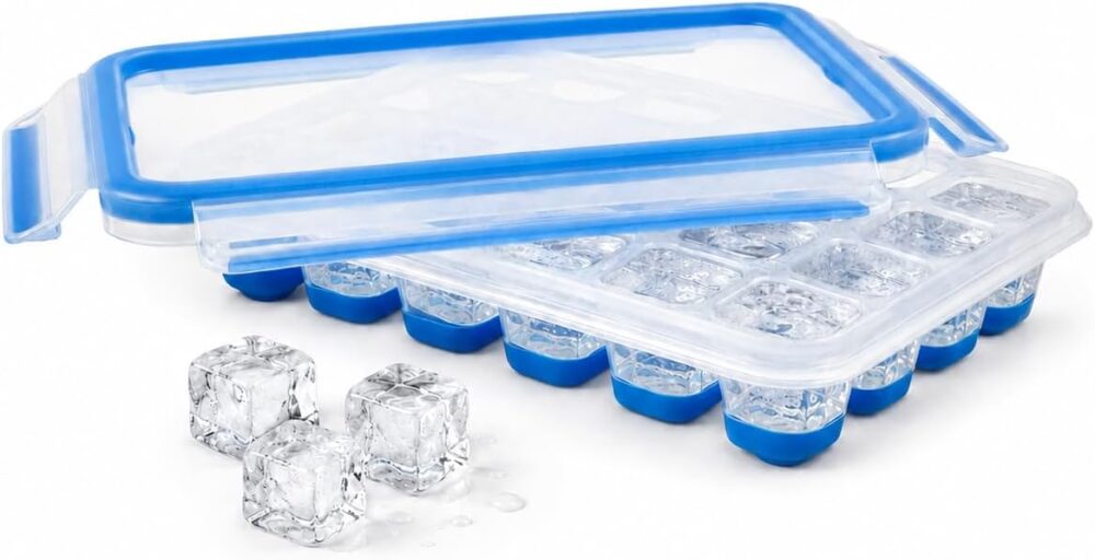 Emsa Clip und Close 2.0 Ice Cubes Box, Plastic, Blue/Transparent - Produktbild