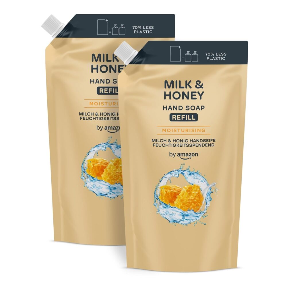 Milk & Honey Hand Soap Refill, 2 x 1000 ml, by Amazon - Produktbild