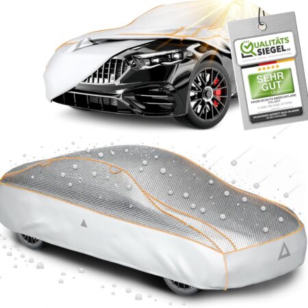WALSER Premium Hagel- & Hitzeschutz Abdeckplane Auto, Auto Hagelschutzplane EPE Sun Protect - reduziert Hitze im Innenraum, 100% wasserdichte Autogarage Abdeckung, Ganz-Jahres-Abdeckplane Größe 2 - Hauptbild